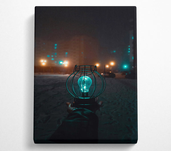  A Canvas Print of Teal Light In The Dark Canvas Print