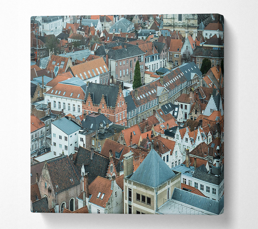  A Canvas Print of Grey Roof Cityscape Canvas Art