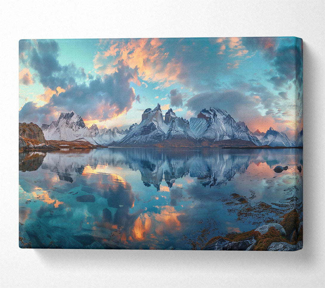  A Canvas Print of Blue Mountain Reflection Canvas Art