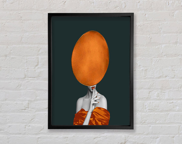 Elegant Lady In Orange Hat Framed Print