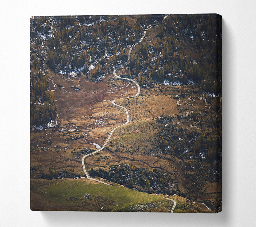  A Canvas Print of Brown Winding Road Canvas Print