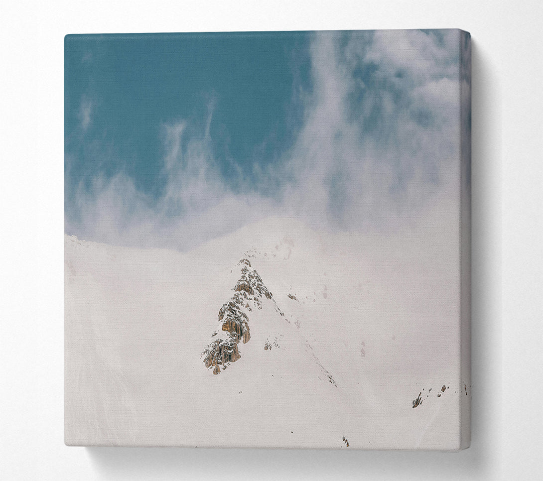  A Canvas Print of Azure Peak In Mist Canvas Print