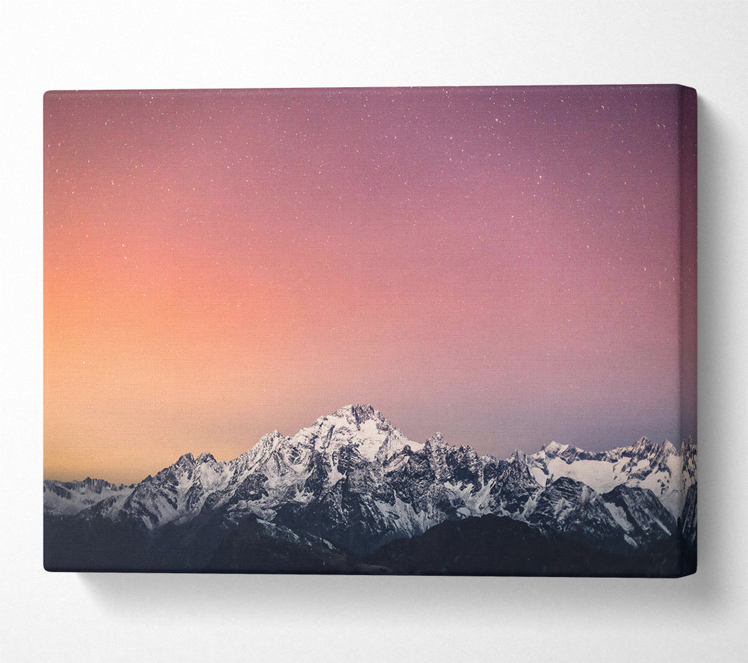  A Canvas Print of Pink Sky Mountains Canvas Wall Art