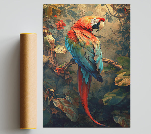 Crimson Jungle Paradise Giclee Print