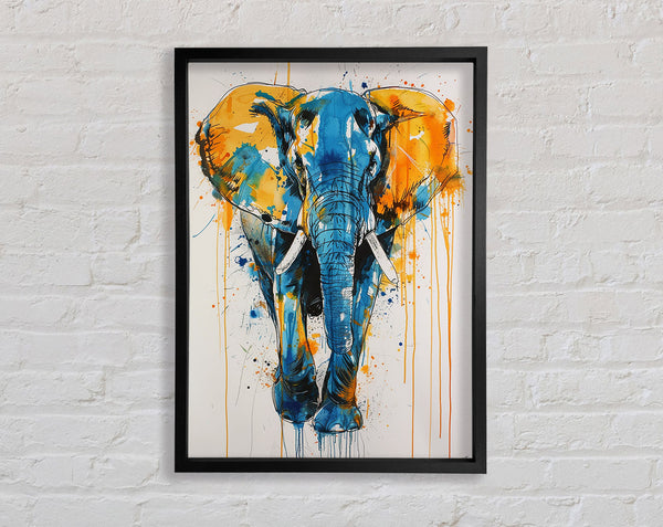 Elephant Drip Framed Print