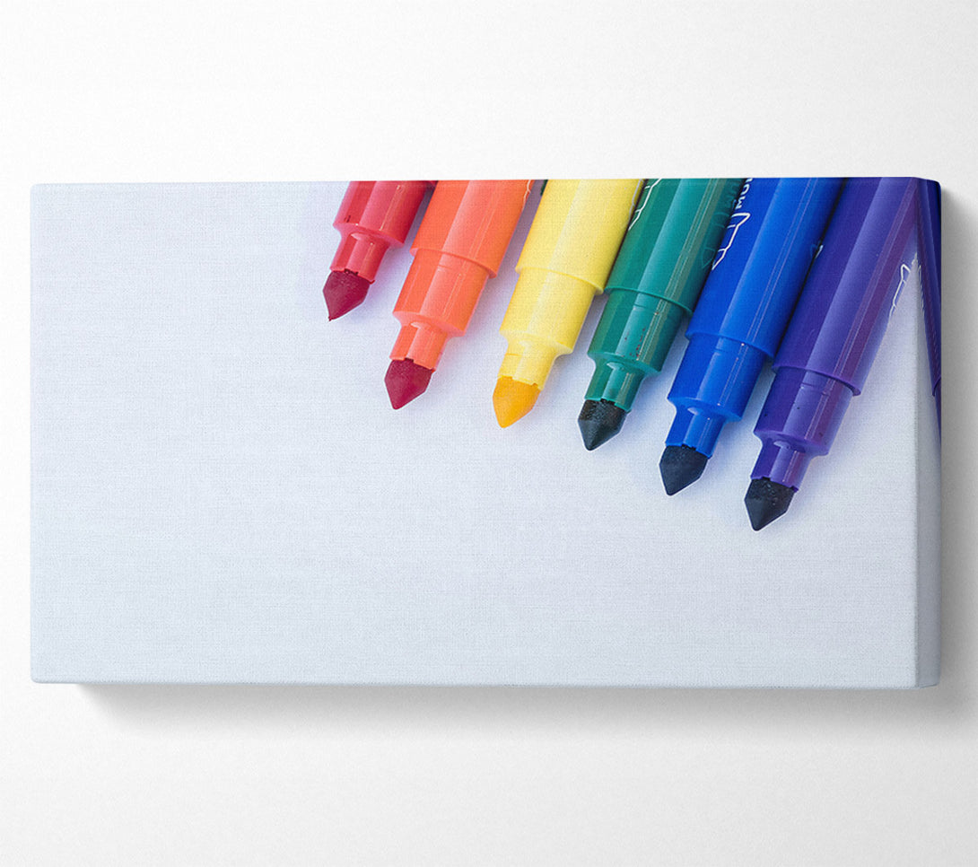  A Canvas Print of Rainbow Of Markers Canvas Art
