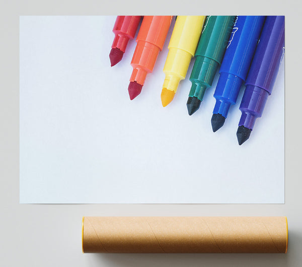 Rainbow Of Markers Giclee Print