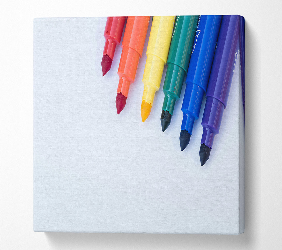  A Canvas Print of Rainbow Of Markers Canvas Art