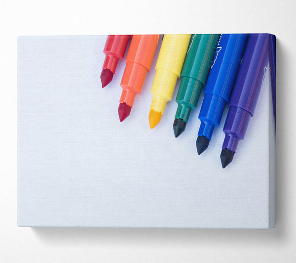  A Canvas Print of Rainbow Of Markers Canvas Art