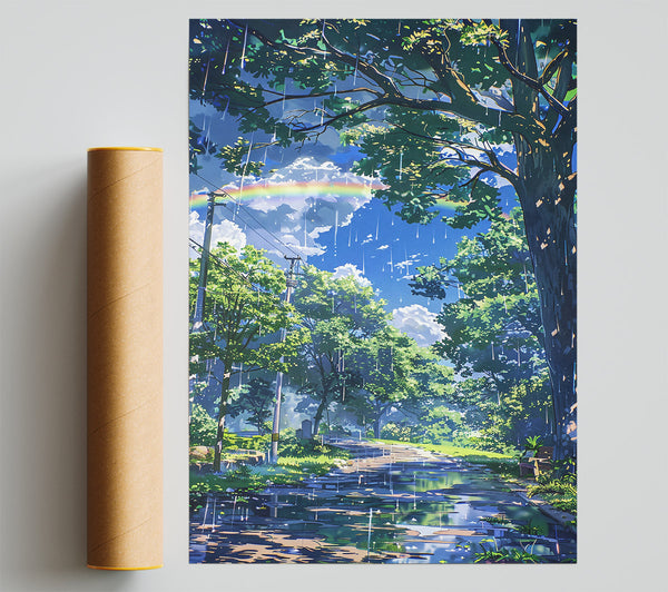 Blue Rain Forest Path Giclee Print