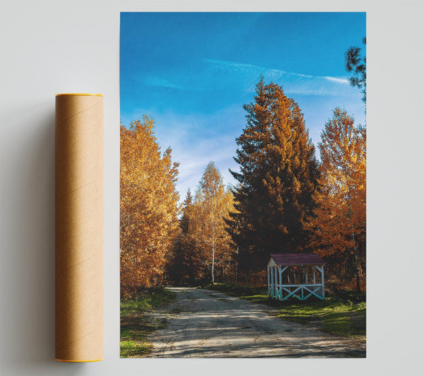 Golden Autumn Pathway Giclee Print