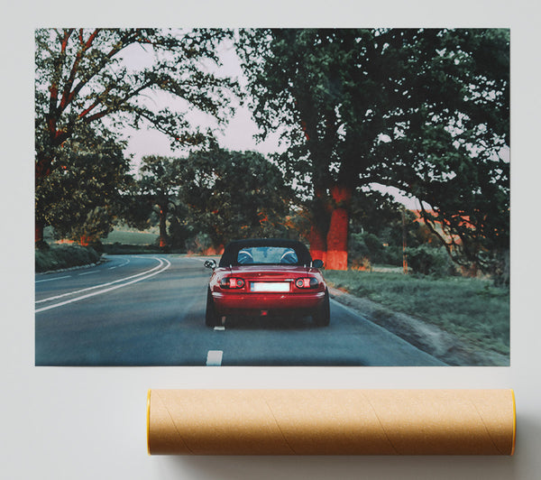 Red Sunset Drive Print