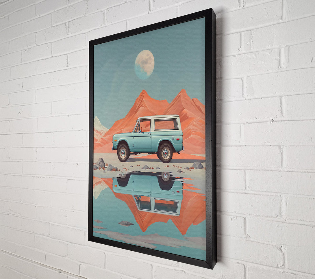  A Canvas Print of Aqua Bronco Reflection Canvas Wall Art