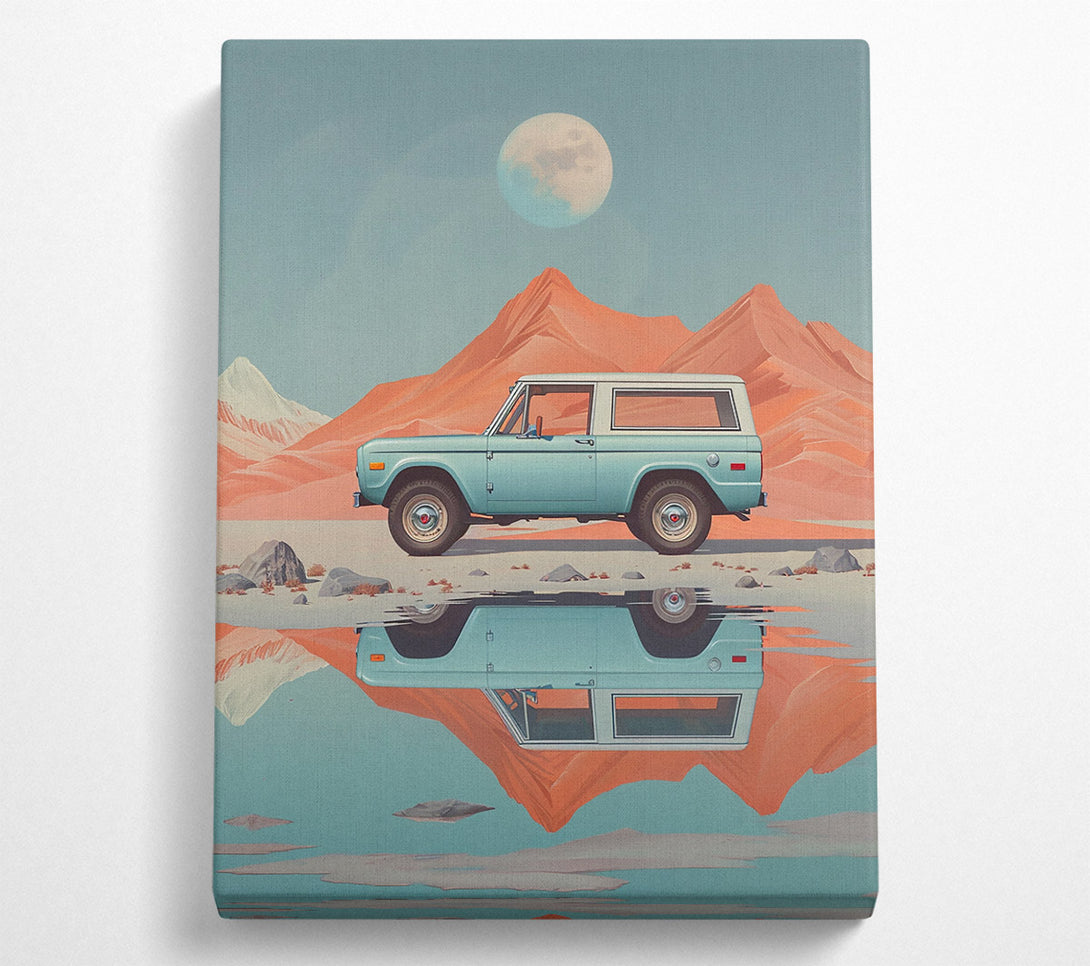  A Canvas Print of Aqua Bronco Reflection Canvas Wall Art