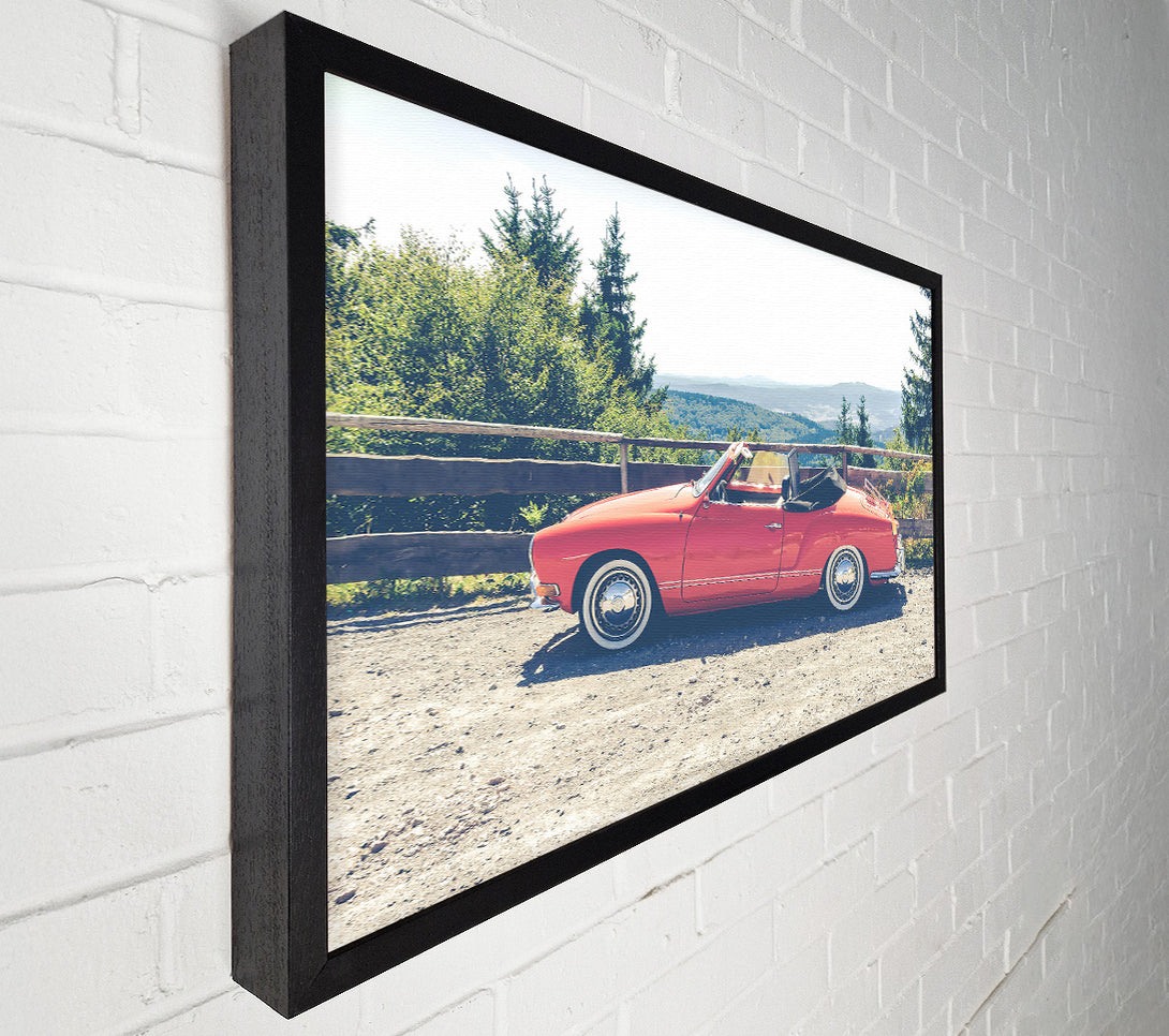  A Canvas Print of Crimson Classic Convertible Canvas Wall Art