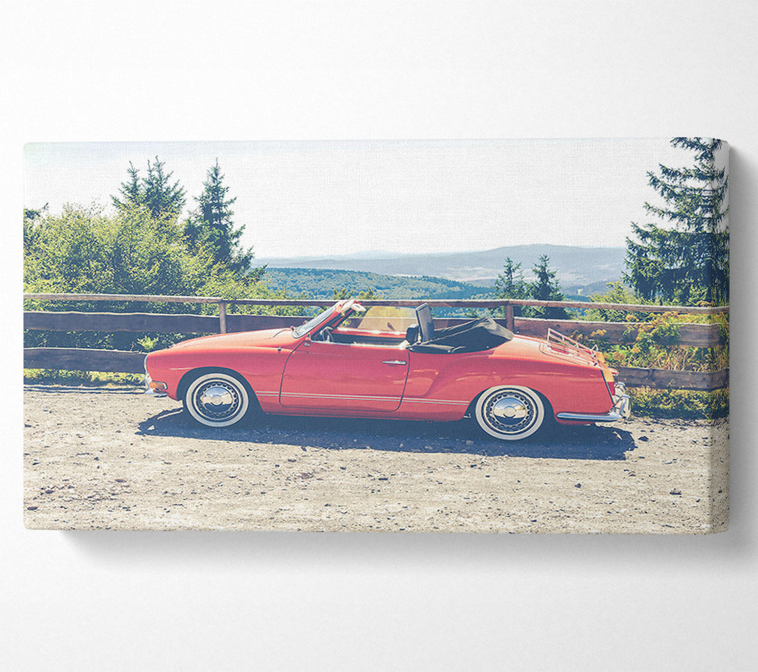  A Canvas Print of Crimson Classic Convertible Canvas Wall Art