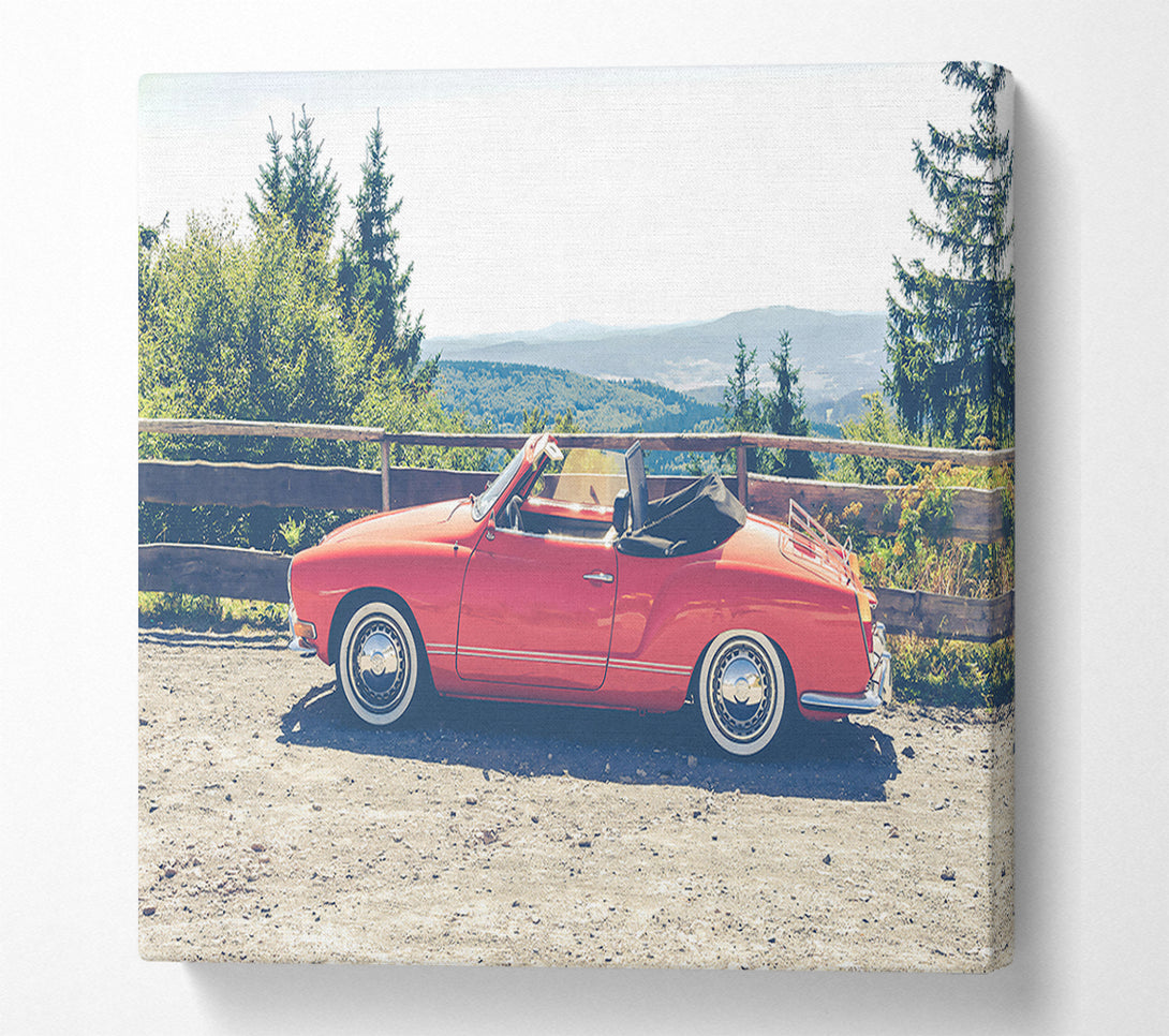  A Canvas Print of Crimson Classic Convertible Canvas Wall Art