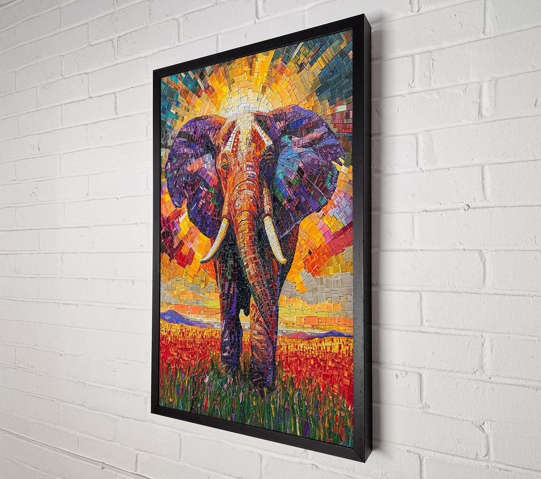  A Canvas Print of Elephant Mosaic Canvas Wall Art