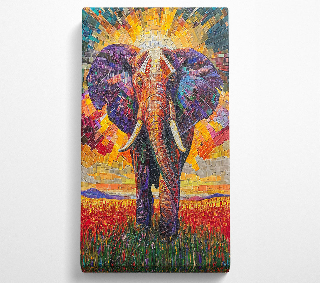  A Canvas Print of Elephant Mosaic Canvas Wall Art