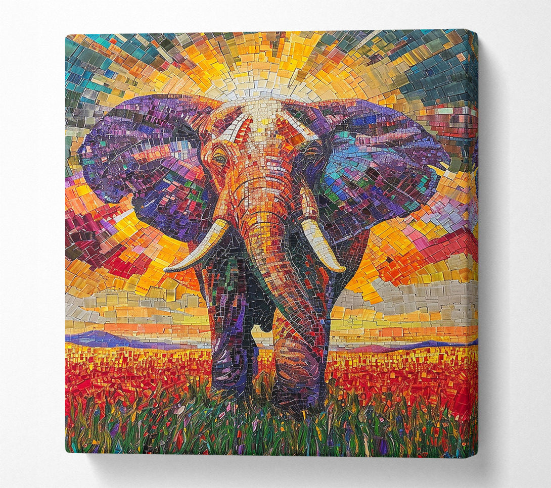  A Canvas Print of Elephant Mosaic Canvas Wall Art