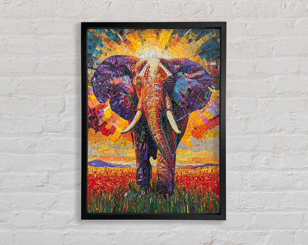 Elephant Mosaic Framed Print