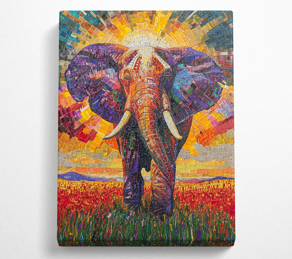  A Canvas Print of Elephant Mosaic Canvas Wall Art