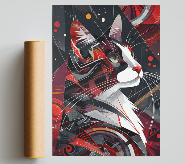 Crimson Cat'S Gaze Print