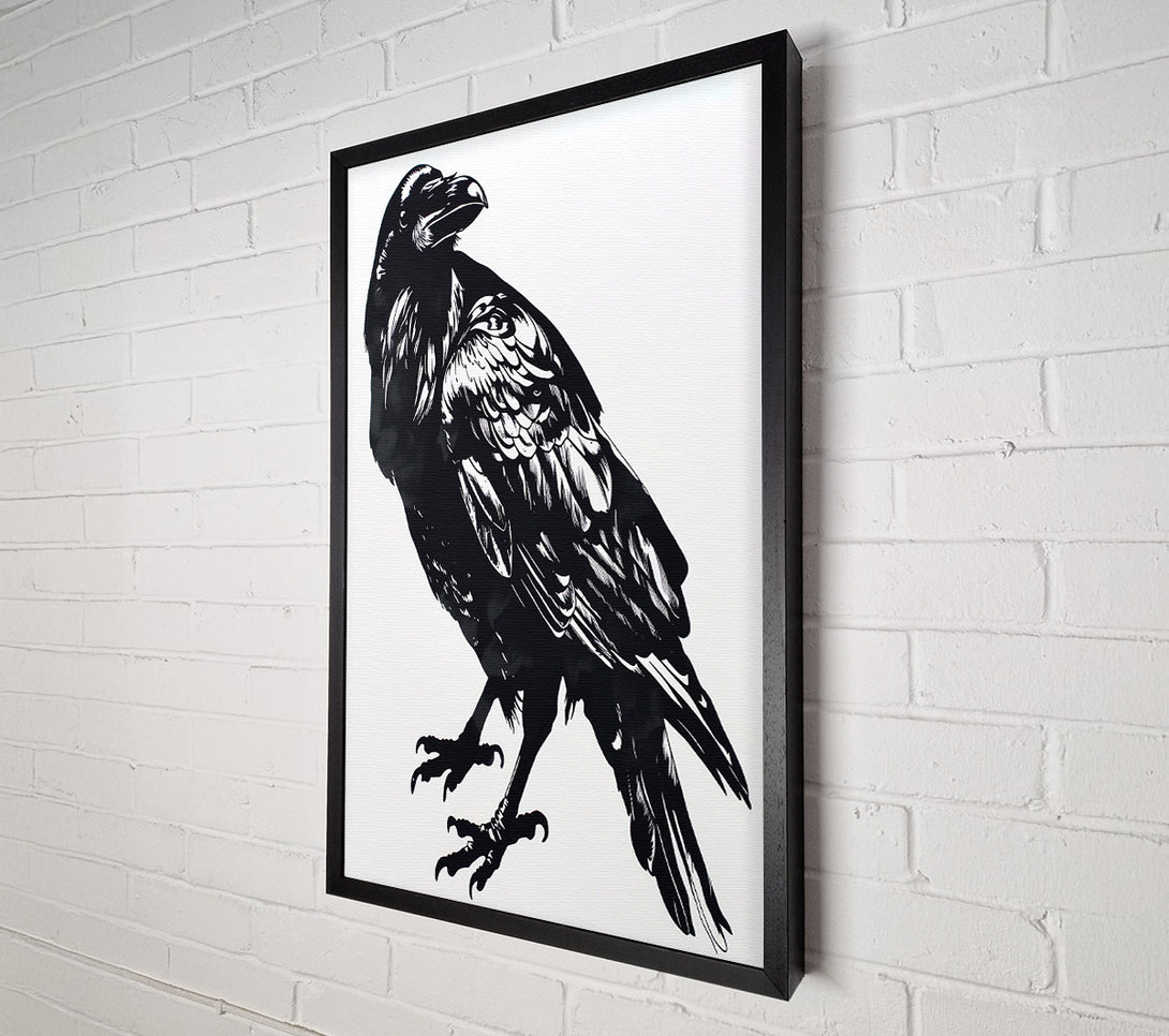  A Canvas Print of Black Raven Silhouette Canvas Wall Art