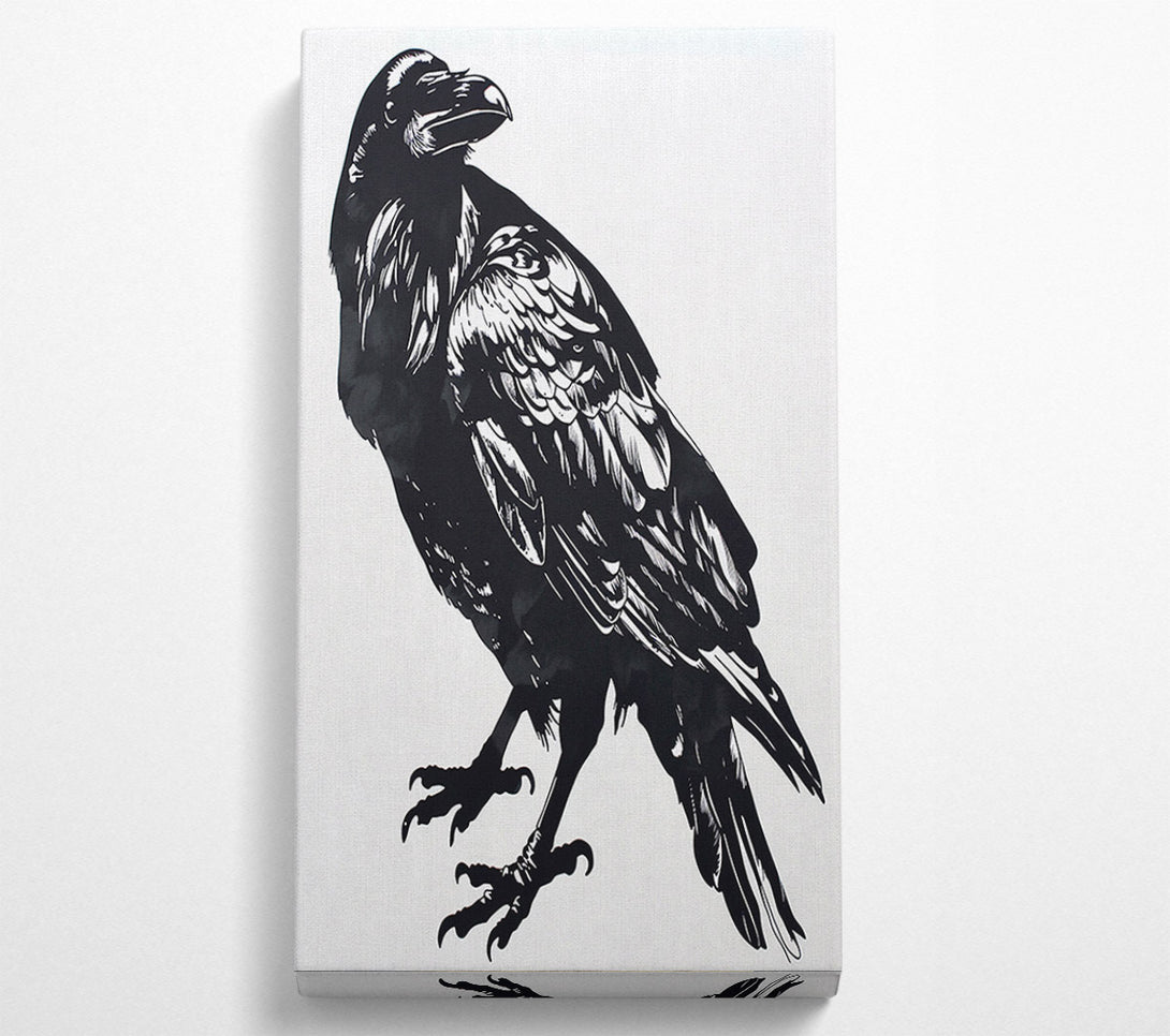  A Canvas Print of Black Raven Silhouette Canvas Wall Art