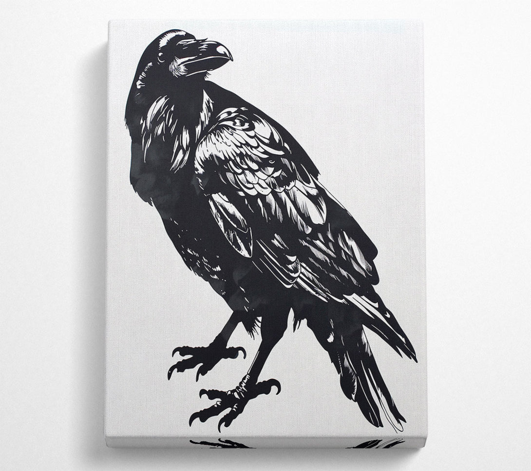  A Canvas Print of Black Raven Silhouette Canvas Wall Art