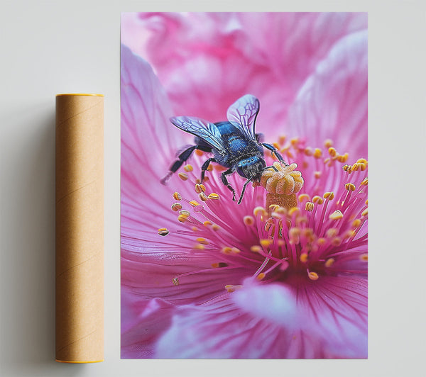 Pink Bee Nectar Giclee Print