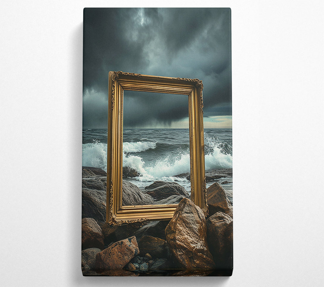  A Canvas Print of Empty Picture Frame On A Beach Canvas Art