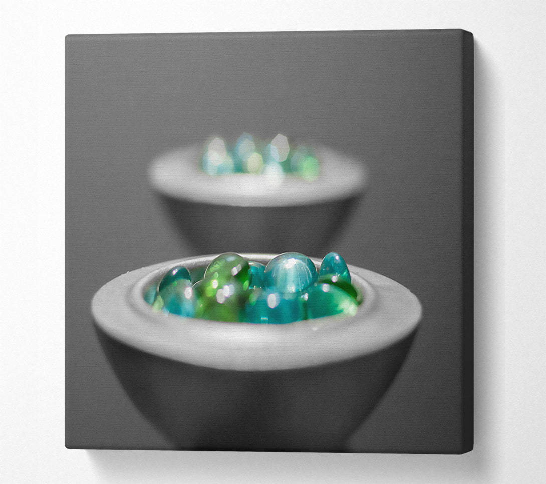  A Canvas Print of Teal Pebble Focus Canvas Print