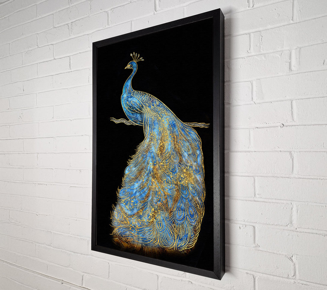  A Canvas Print of Engraved Peacock Canvas Art