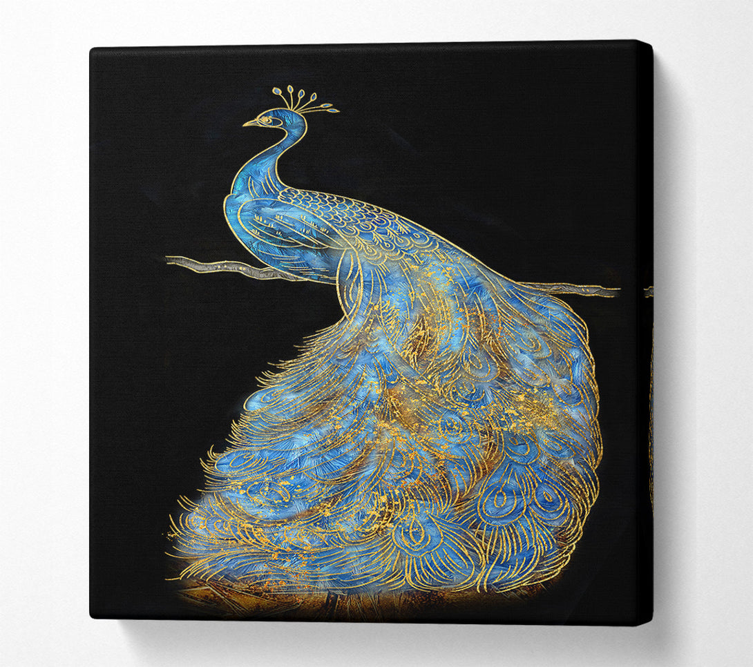  A Canvas Print of Engraved Peacock Canvas Art