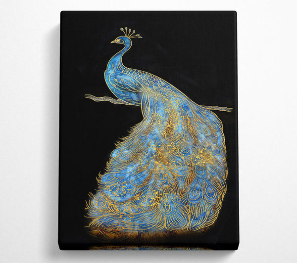  A Canvas Print of Engraved Peacock Canvas Art