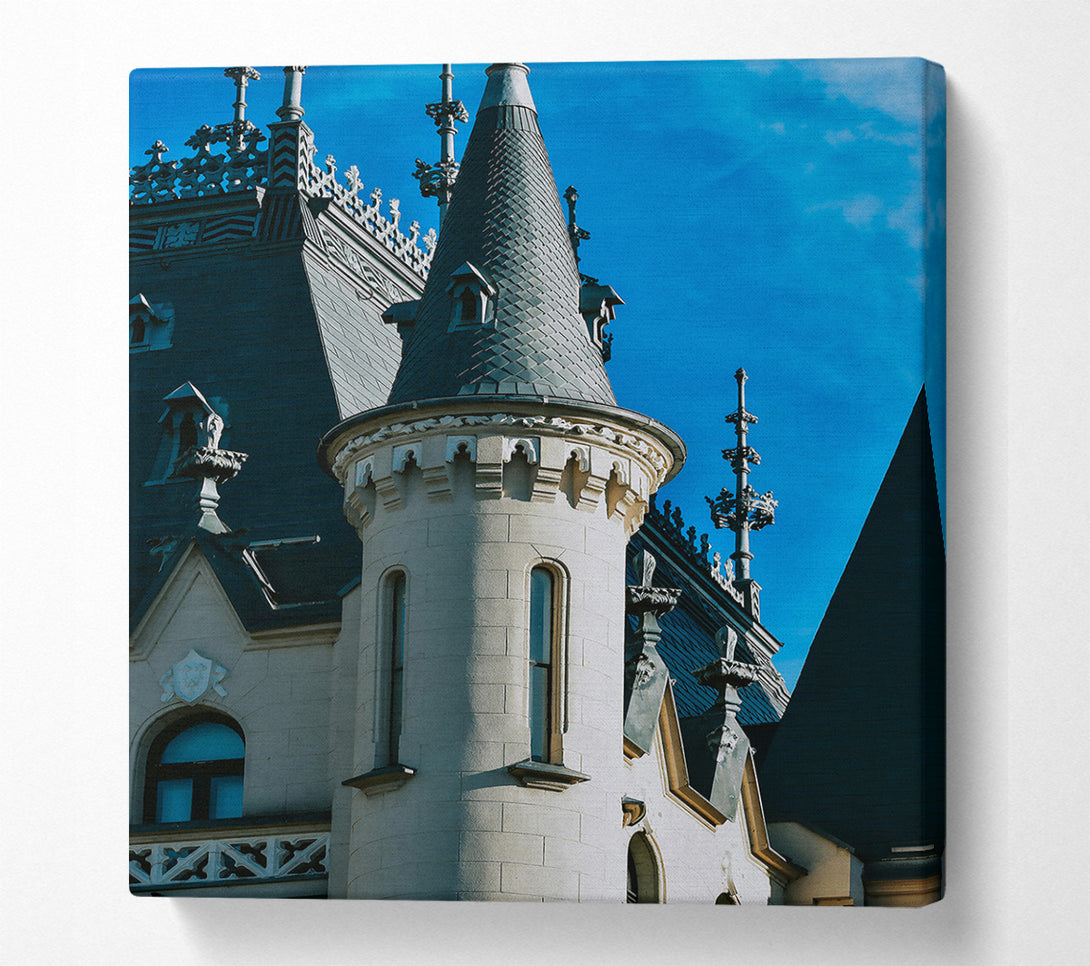  A Canvas Print of Azure Rooftop Spire Canvas Wall Art