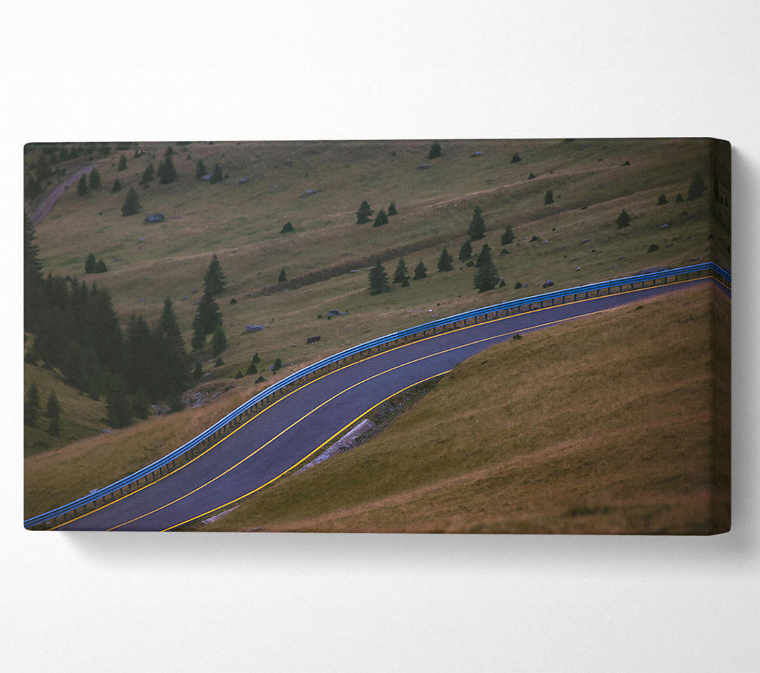  A Canvas Print of Blue Guardrail Road Canvas Wall Art