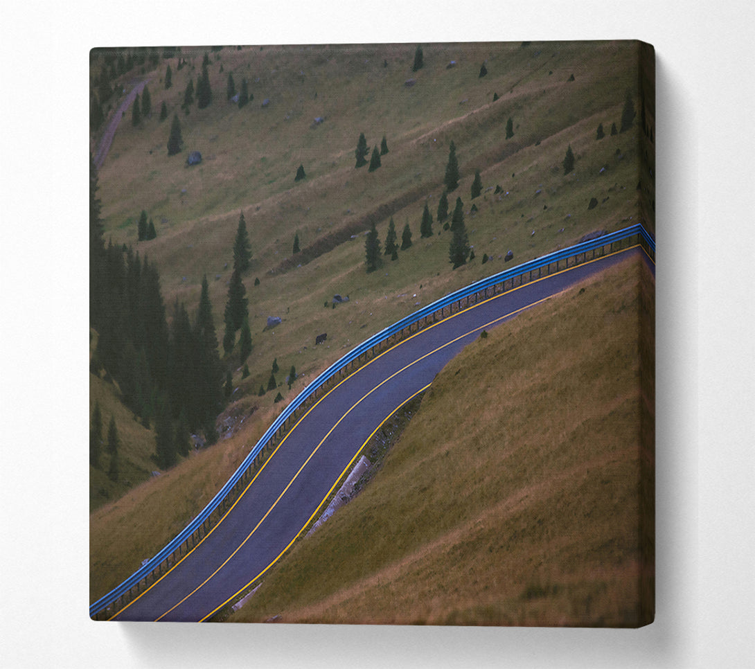  A Canvas Print of Blue Guardrail Road Canvas Wall Art