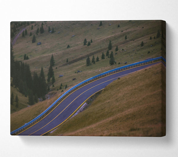  A Canvas Print of Blue Guardrail Road Canvas Wall Art