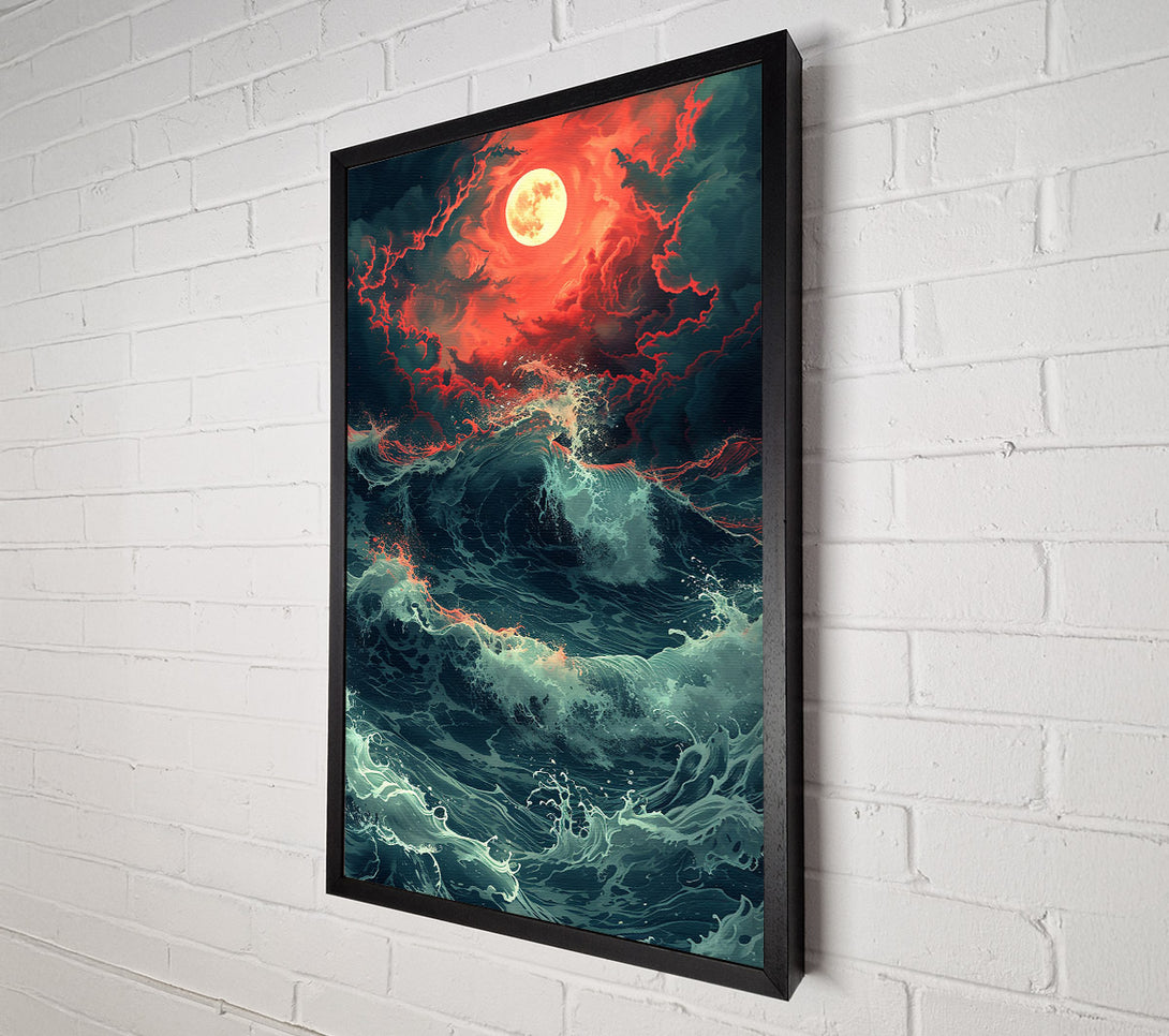  A Canvas Print of Crimson Sea'S Fury Canvas Wall Art