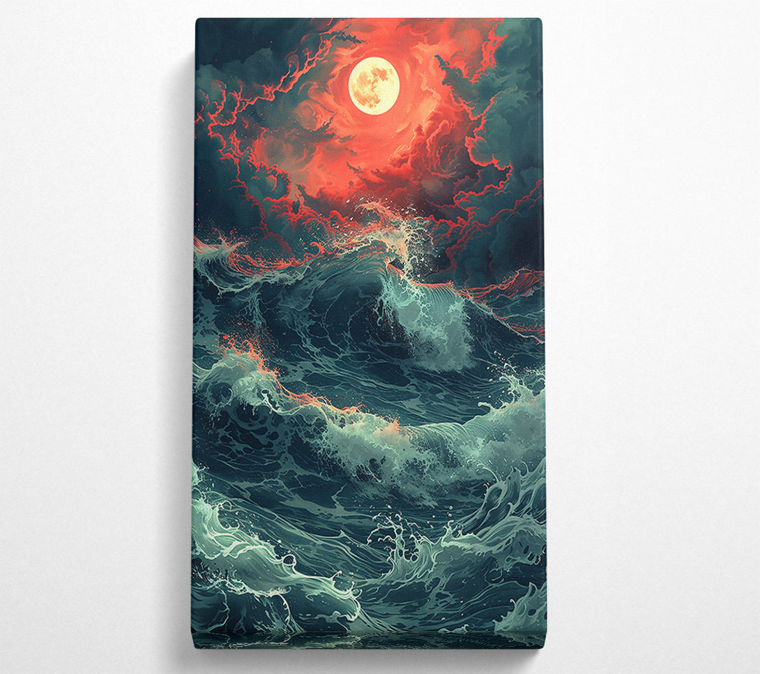  A Canvas Print of Crimson Sea'S Fury Canvas Wall Art
