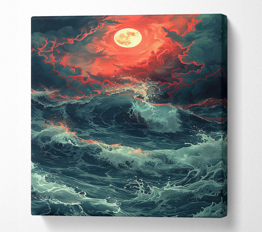  A Canvas Print of Crimson Sea'S Fury Canvas Wall Art
