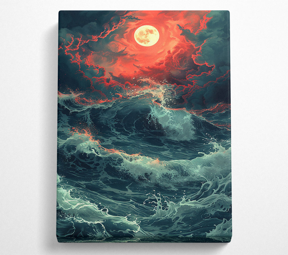  A Canvas Print of Crimson Sea'S Fury Canvas Wall Art