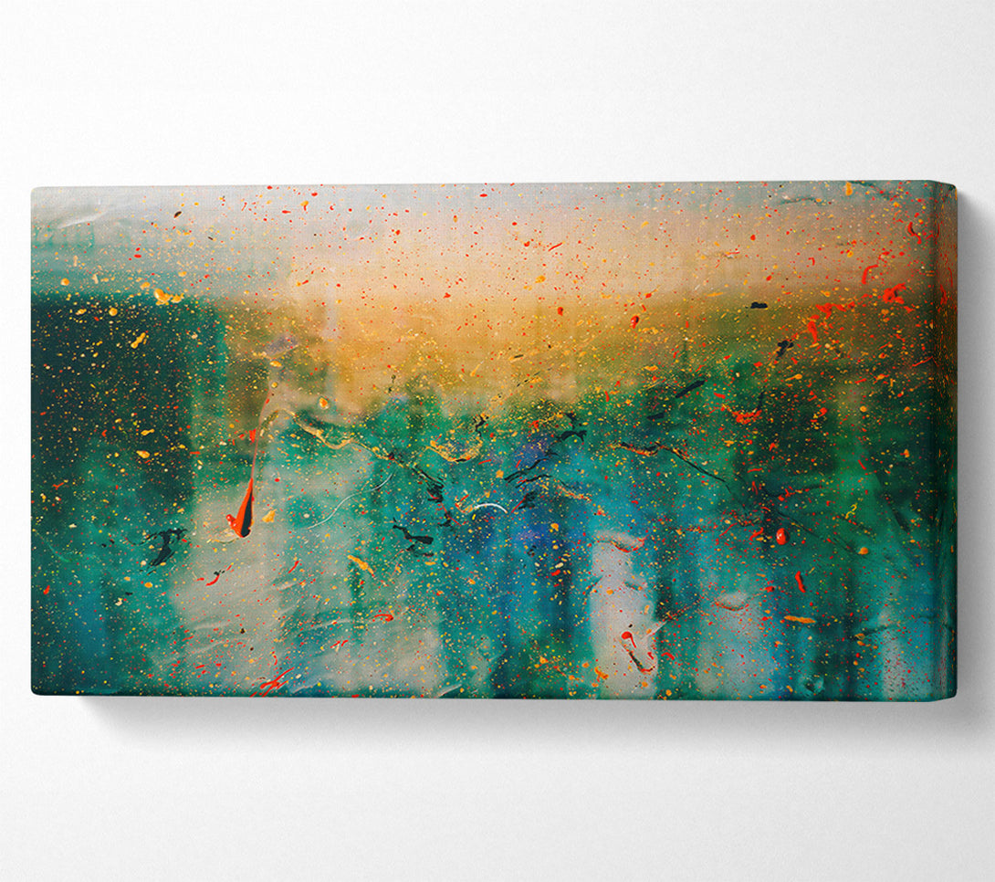  A Canvas Print of Emerald Splatter Galaxy Canvas Print