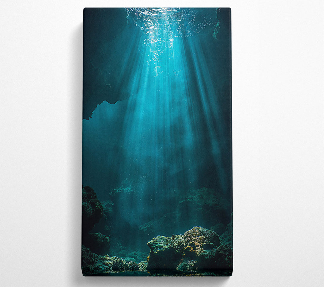  A Canvas Print of Teal Underwater Rays Canvas Wall Art