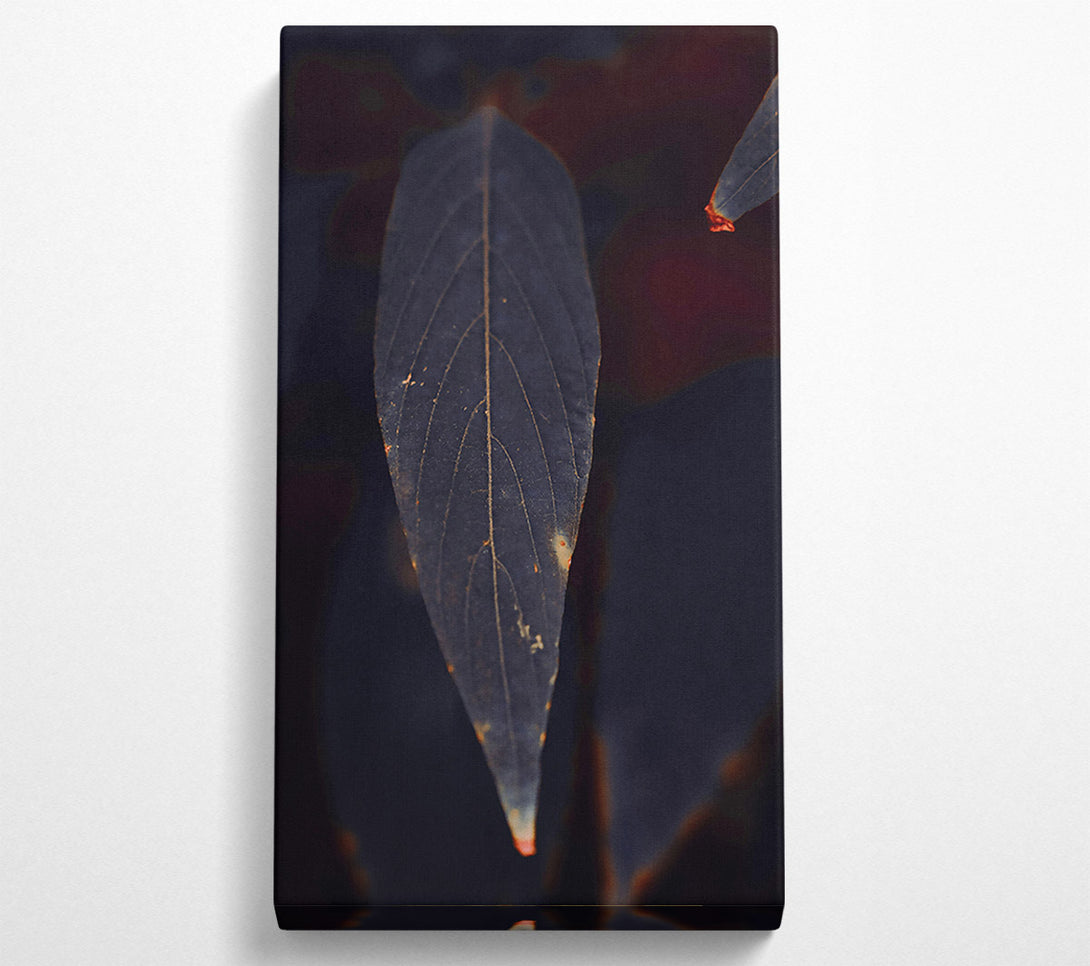  A Canvas Print of Indigo Leaf Silhouette Canvas Art