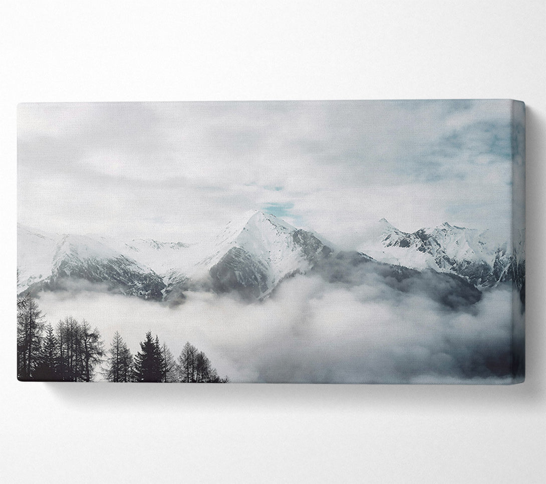  A Canvas Print of White Peaks In Fog Canvas Wall Art