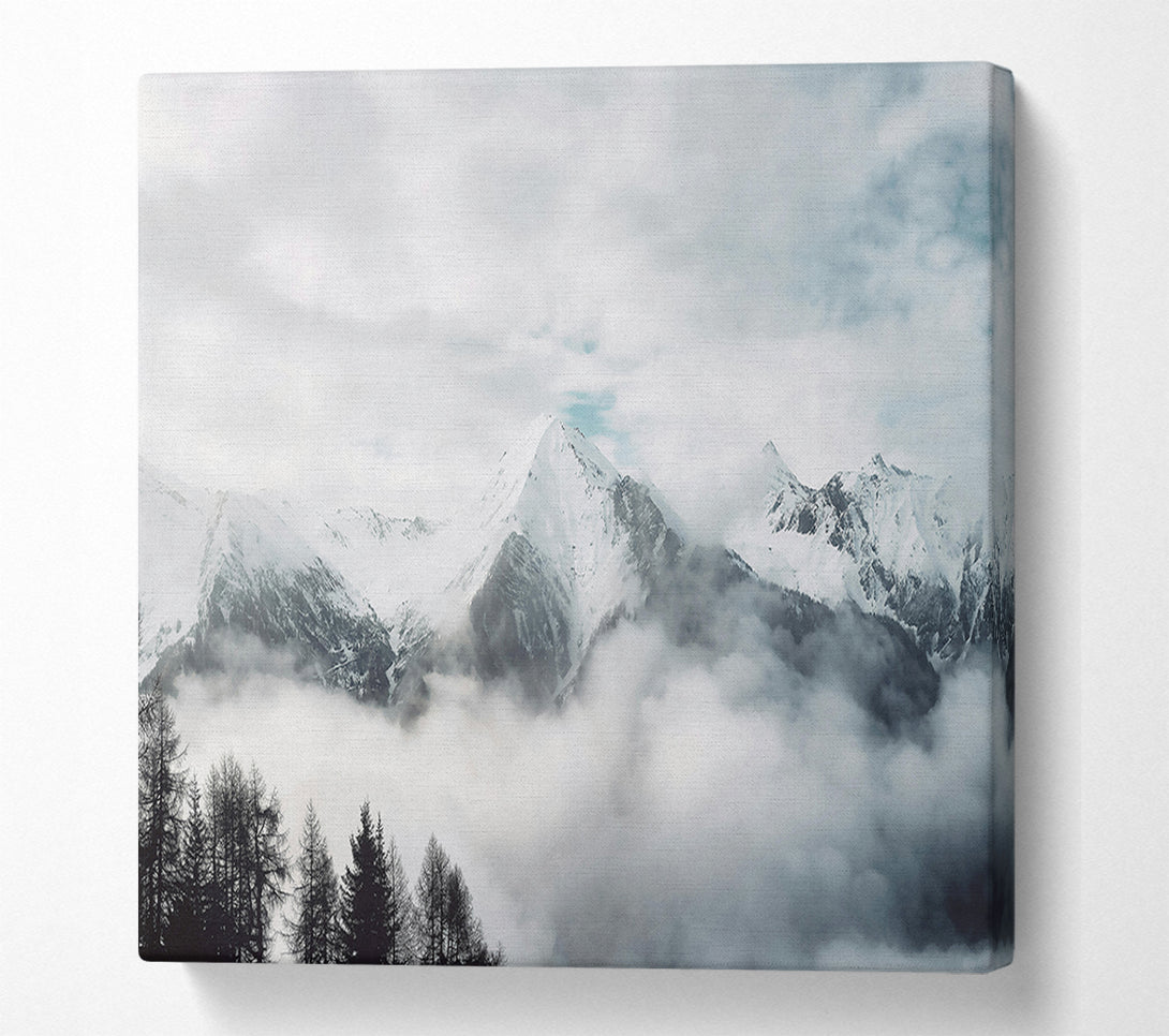  A Canvas Print of White Peaks In Fog Canvas Wall Art