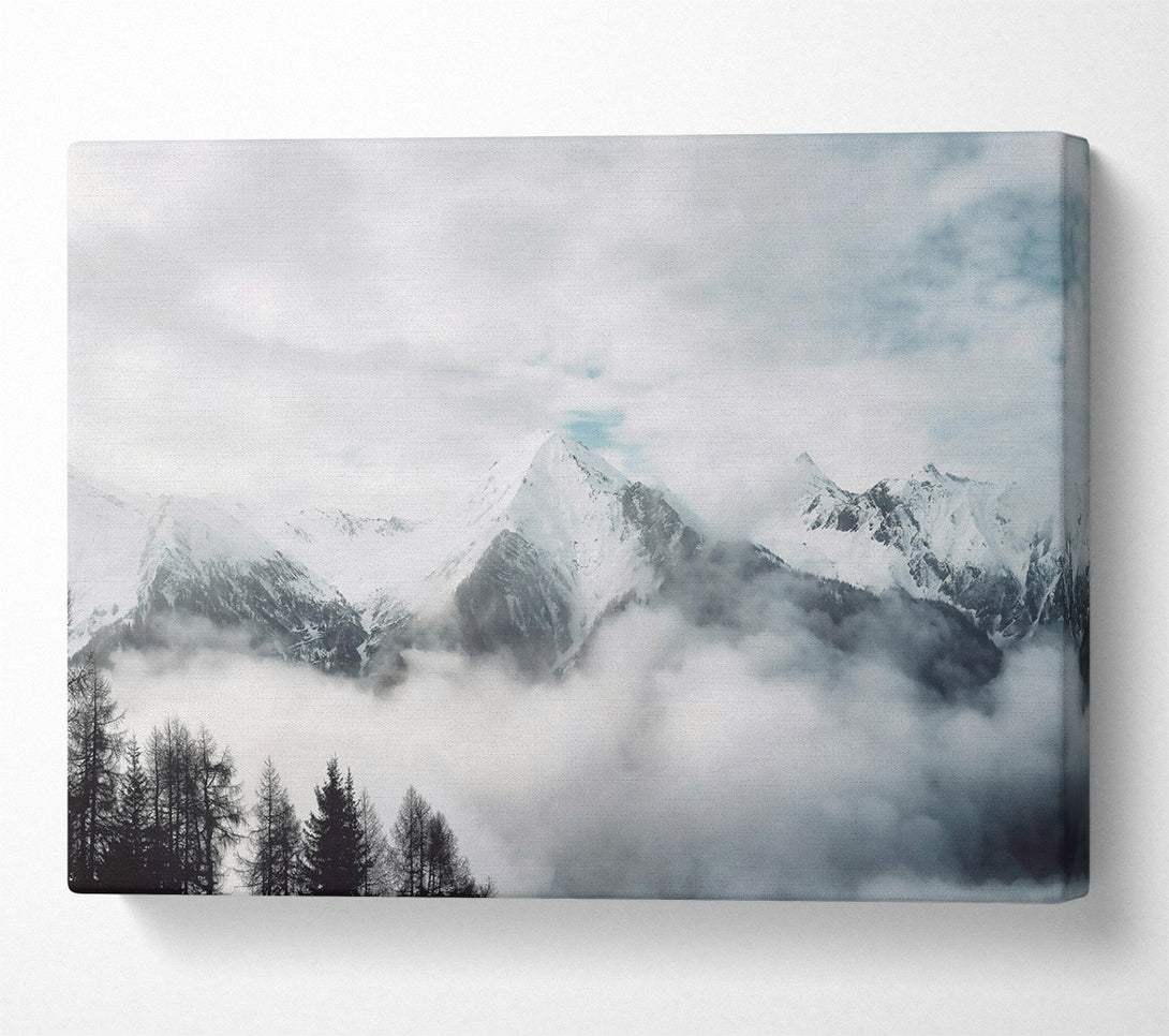  A Canvas Print of White Peaks In Fog Canvas Wall Art